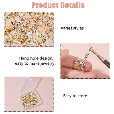 32Pcs 8 Styles Alloy Pendants FIND-HS0001-94-1