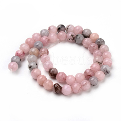 Natural Cherry Blossom Jasper Beads Strands G-Q462-63-6mm-1