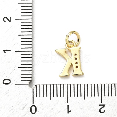 Brass Micro Pave Cubic Zirconia Charms KK-I382-03G-K-1