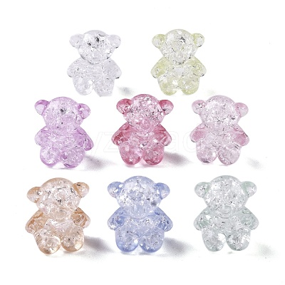 Crackle Transparent Acrylic Beads OACR-G033-05D-1