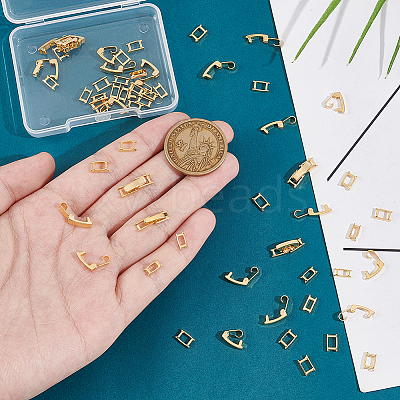 24Pcs 2 Styles Brass Fold Over Clasps KK-UN0003-11G-1