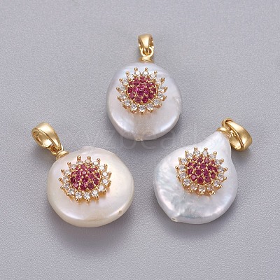 Natural Cultured Freshwater Pearl Pendants KK-L187-02C-1