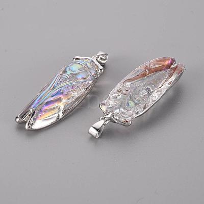 Electroplate Glass Big Pendants G-S344-49S-1