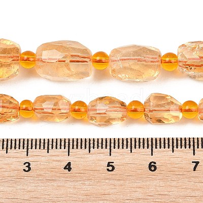Heated Natural Citrine Beads Strands G-Z147-B01-03-1