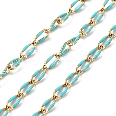 Ion Plating(IP) 304 Stainless Steel Enamel Twisted Oval Link Chains CHS-K019-02G-07-1