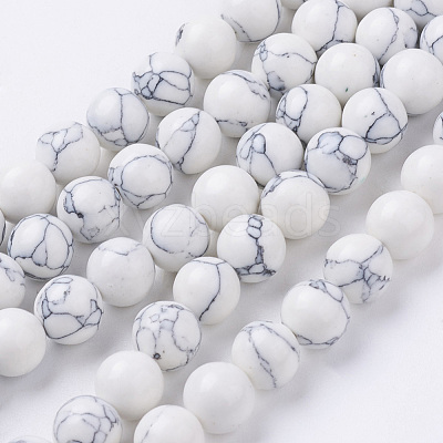 Synthetic Howlite Beads Strands X-G-E110-8mm-5-1