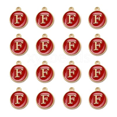 Golden Plated Alloy Enamel Charms ENAM-S118-03F-1