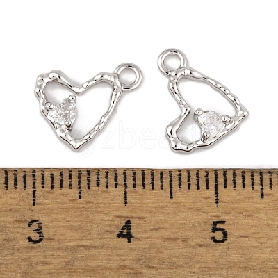 Brass Micro Pave Clear Cubic Zirconia Charms KK-L212-19P-1