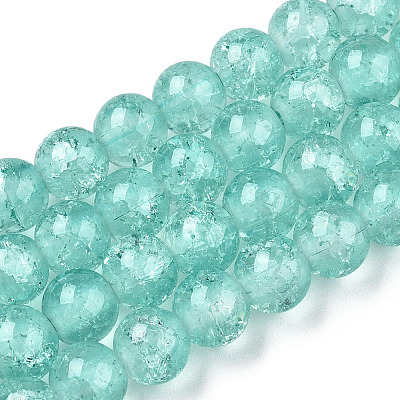 Baking Paint Crackle Glass Bead Strands DGLA-Q023-8mm-YS19-A-1