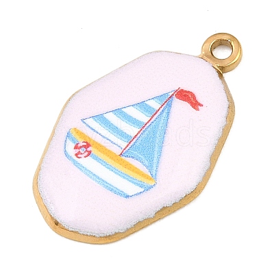 Printed 304 Stainless Steel Pendants SA-CBA7467-01A-G-1