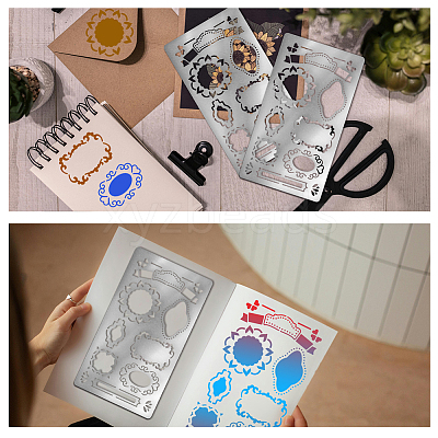 Retro Stainless Steel Metal Cutting Dies Stencils DIY-WH0242-283-1