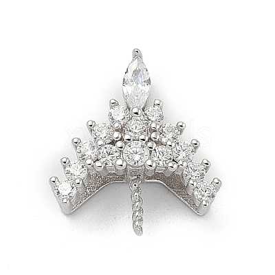 925 Sterling Silver Pave Clear Cubic Zirconia Crown Pendant Bails STER-P068-04P-1