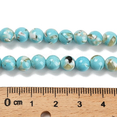 Assembled Synthetic Stone and Trochus Shell Beads Strands G-B128-08B-06-1