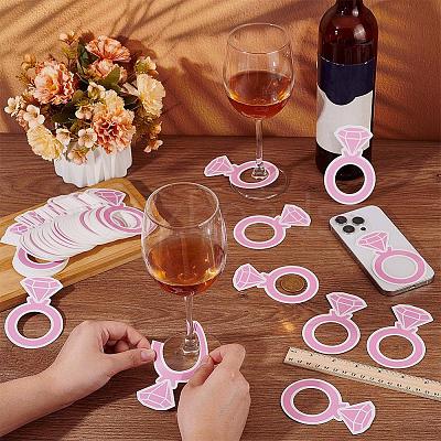 Paper Wine Glass Charms AJEW-WH0080-13F-1