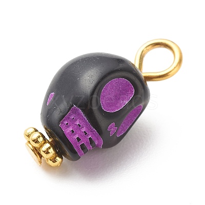 Skull Acrylic Pendants PALLOY-JF01757-02-1