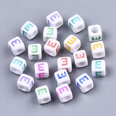 Opaque White Acrylic Beads SACR-R252-02E-1