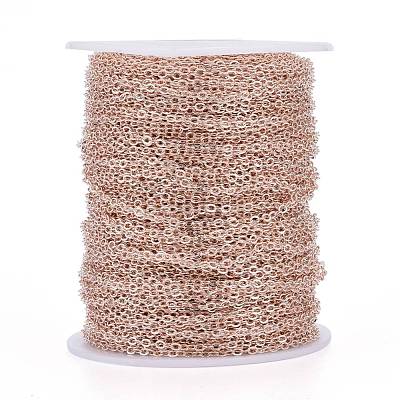 Brass Flat Oval Cable Chains CH030-RG-1