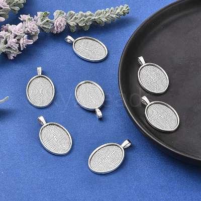 Alloy Pendant Cabochon Settings PALLOY-E436-88AS-1