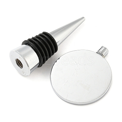 Alloy Wine Bottle Stopper Cabochon Settings AJEW-Z016-02B-P-1