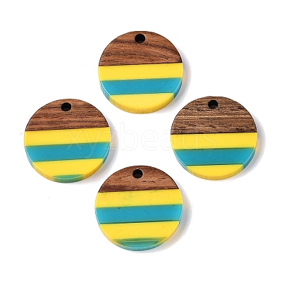 Epoxy Resin & Walnut Wood Pendants RESI-N039-121A-1