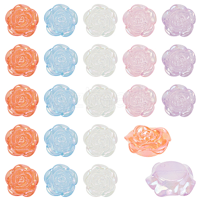 150Pcs 5 Colors Plastic Beads KY-PH0001-67-1