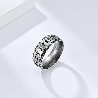 Viking Word Pattern 304 Stainless Steel Finger Rings for Men FS-WG08DAB-10-1