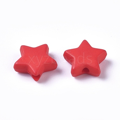Opaque Acrylic Beads SACR-WH0002-07J-1