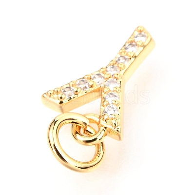 Brass Micro Pave Cubic Zirconia Charms ZIRC-O037-09G-1