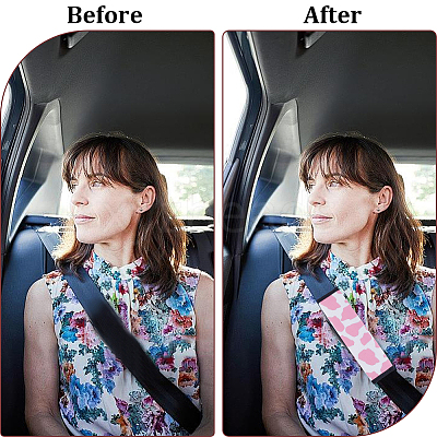 Cow Pattern Nylon Car Safety Belt Cover AJEW-WH20006-70C-1