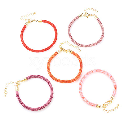 10Pcs 5 Colors 4.5MM Round Nylon Milan Cord Bracelet Making BJEW-TA0001-24D-1