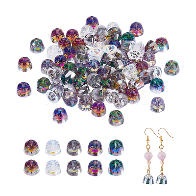 40Pcs 5 Colors Electroplate Transparent Glass Beads EGLA-CA0001-12-1