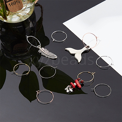 Brass Wine Glass Charm Rings KK-PH0035-83-1