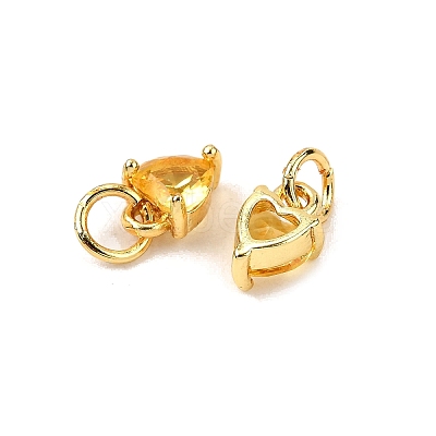 Brass Micro Pave Cubic Zirconia Charms KK-P192-08-G13-1