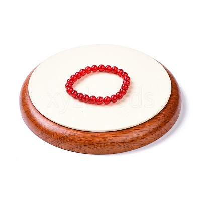 Flat Round Wood Pesentation Jewelry Bracelets Display Tray ODIS-P008-15C-01-1