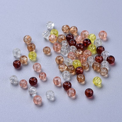 Baking Paint Crackle Glass Beads DGLA-X0006-4mm-12-1