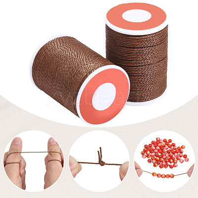 2 Rolls Round Waxed Polyester Cord YC-PA0001-01A-1