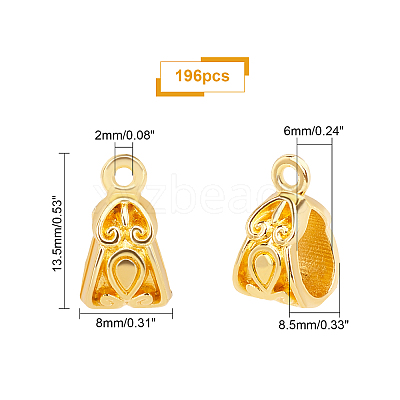 Tibetan Style Zinc Alloy Tube Bails TIBE-PH0001-27G-RS-1