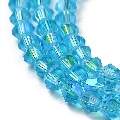 Transparent Electroplate Glass Beads Strands GLAA-F029-2mm-D19-1