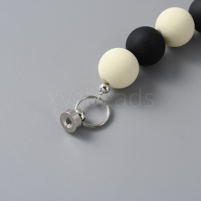 Acrylic Beaded Moblie Straps MOBA-WH0003-29B-1