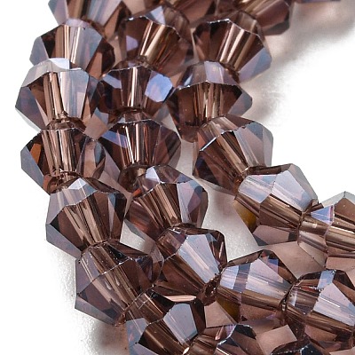 Transparent Electroplate Glass Beads Strands GLAA-F029-3mm-C05-1