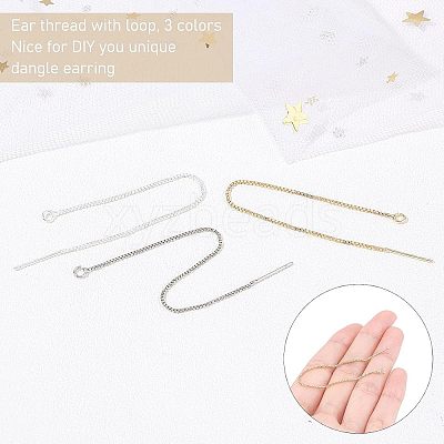 6 Pairs 3 Colors Brass Stud Earring Findings KK-UN0001-07-1