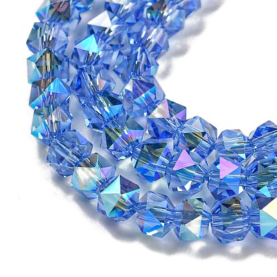 Electroplate Glass Beads Strands GLAA-Q105-02-06-1