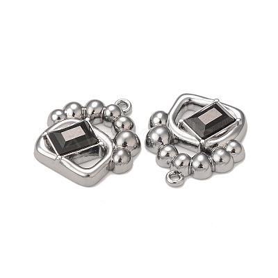 Rack Plating Alloy Glass Pendants PALLOY-P291-15B-02-1