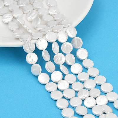 Electroplate Porcelain Imitation Pearl Beads Strands BSHE-Z009-02B-1