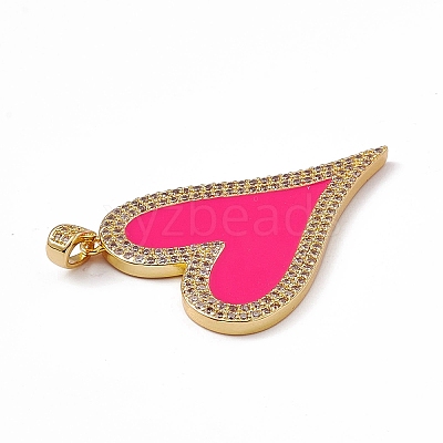 Brass Micro Pave Cubic Zirconia Pendants KK-P224-02G-03-1