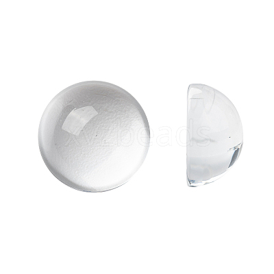 Transparent Half Round Glass Cabochons GGLA-R027-18mm-1