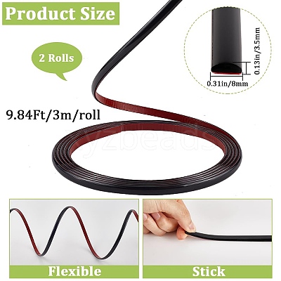 2 Rolls PVC Self-Adhesive Flexible Molding Trim FIND-CP0002-59A-1