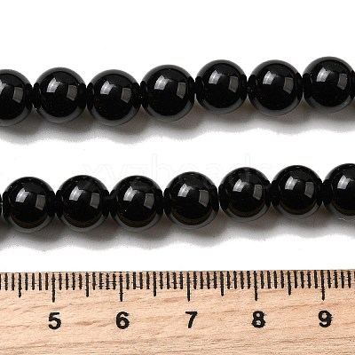Natural Black Obsidian Beads Strands LS-G-L632-A01-8mm-1