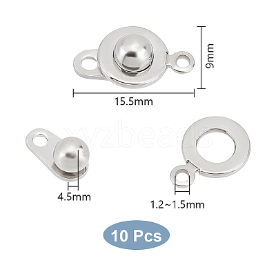 10Pcs Brass Snap Clasps KK-UN0001-73-1