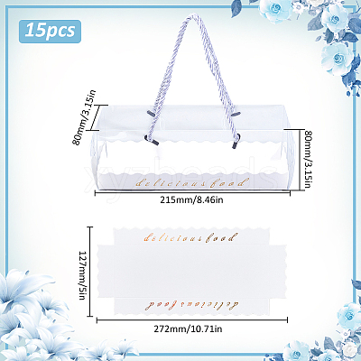 Rectangle Folding Paper & Plastic Storage Boxes with Polyester Rope Handle CON-WH0089-171B-02-1
